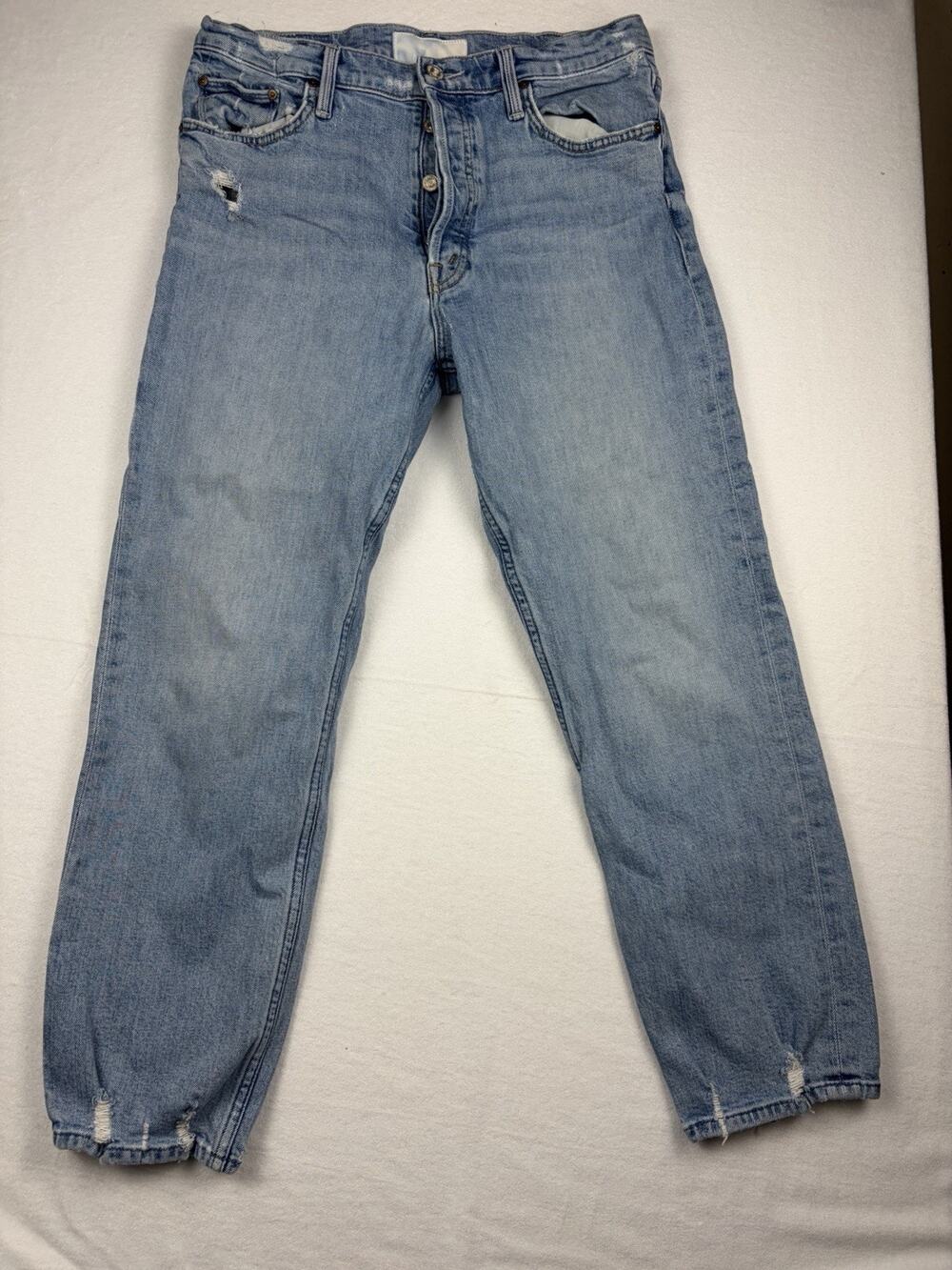 Mother Superior The Tomcat Jeans Women’s 32 Blue Distressed High Rise